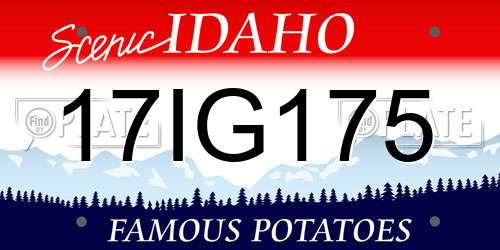 17IG175 Idaho License Plate
