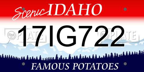 17IG722 Idaho License Plate