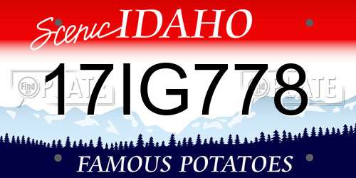 17IG778 Idaho License Plate
