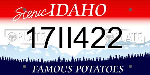 17II422 Idaho License Plate
