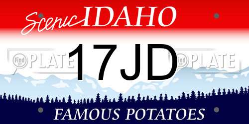 17JD Idaho License Plate