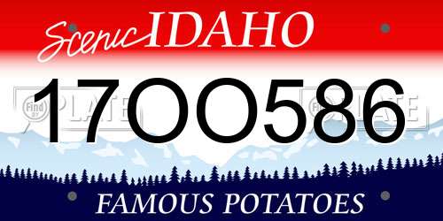 17OO586 Idaho License Plate
