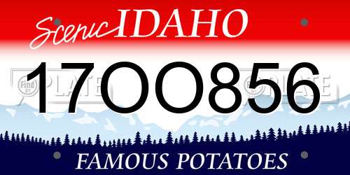17OO856 Idaho License Plate