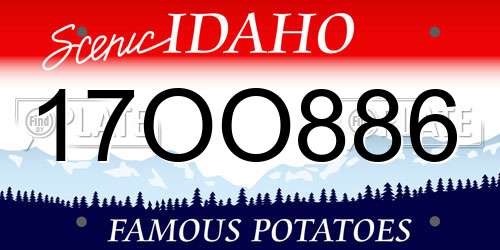 17OO886 Idaho License Plate