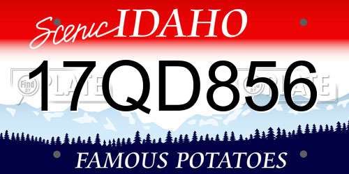 17QD856 Idaho License Plate