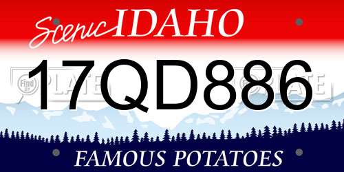 17QD886 Idaho License Plate