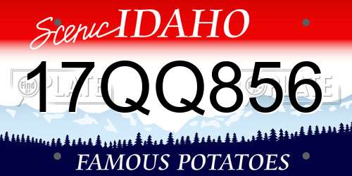 17QQ856 Idaho License Plate