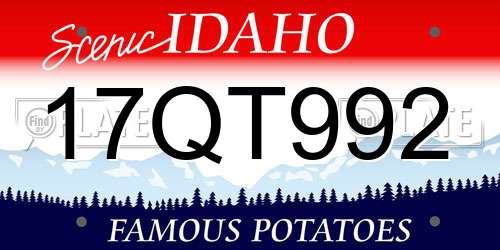 17QT992 Idaho License Plate