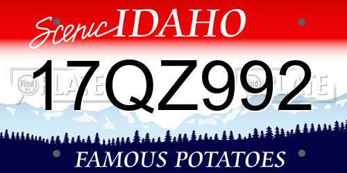 17QZ992 Idaho License Plate