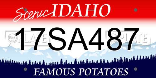 17SA487 Idaho License Plate