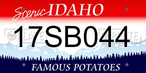 17SB044 Idaho License Plate