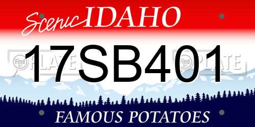 17SB401 Idaho License Plate