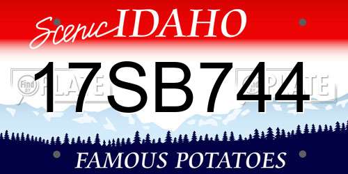 17SB744 Idaho License Plate