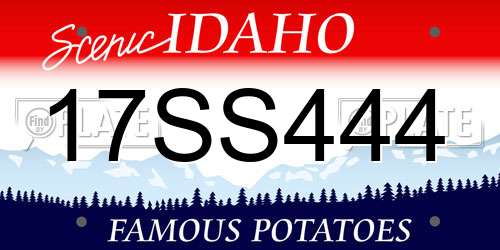 17SS444 Idaho License Plate