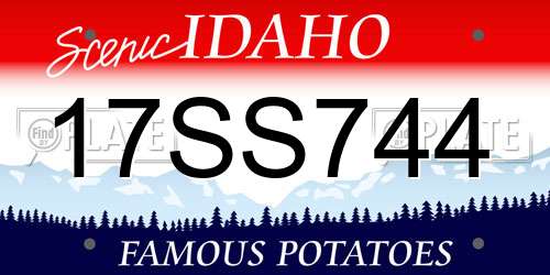 17SS744 Idaho License Plate