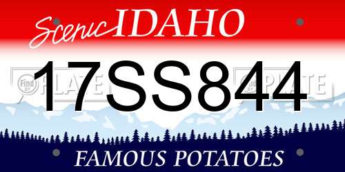 17SS844 Idaho License Plate