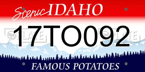 17TO092 Idaho License Plate