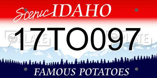 17TO097 Idaho License Plate