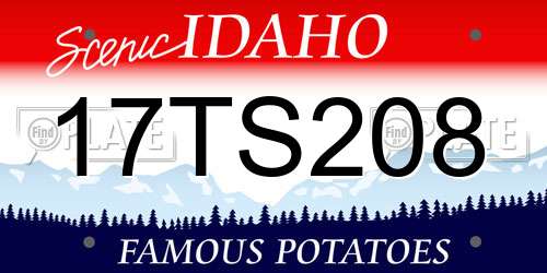 17TS208 Idaho License Plate