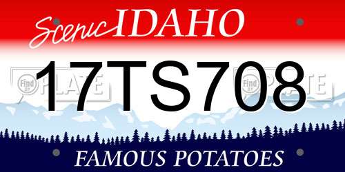 17TS708 Idaho License Plate