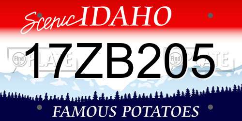 17ZB205 Idaho License Plate