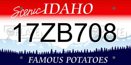 17ZB708 Idaho License Plate