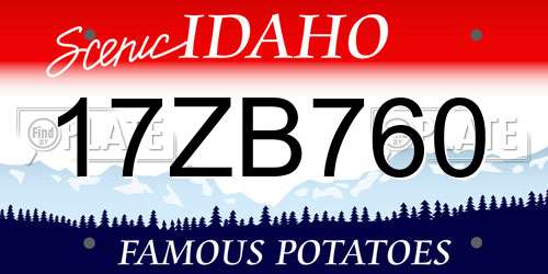 17ZB760 Idaho License Plate