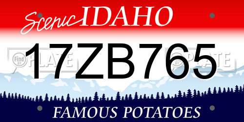17ZB765 Idaho License Plate