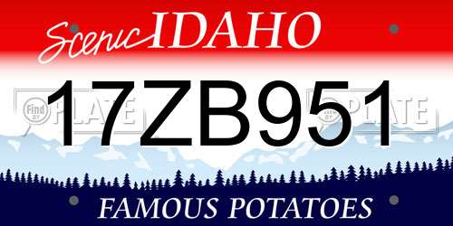 17ZB951 Idaho License Plate