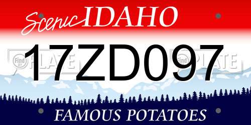 17ZD097 Idaho License Plate