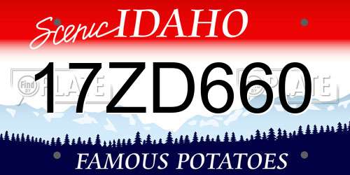 17ZD660 Idaho License Plate
