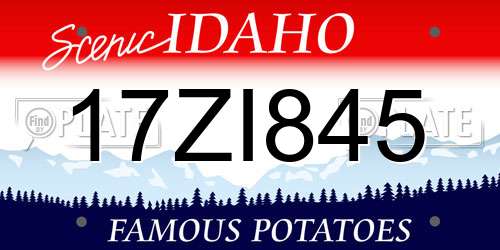 17ZI845 Idaho License Plate