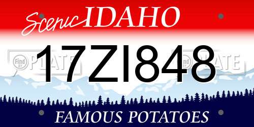 17ZI848 Idaho License Plate