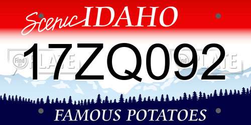 17ZQ092 Idaho License Plate