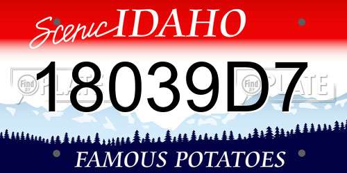18039D7 Idaho License Plate