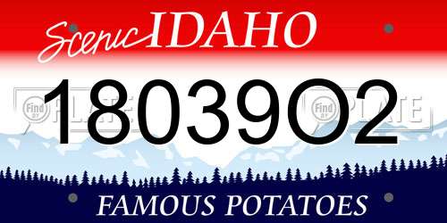 18039O2 Idaho License Plate