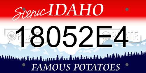 18052E4 Idaho License Plate