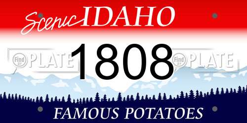 1808 Idaho License Plate