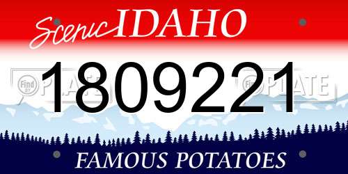 1809221 Idaho License Plate