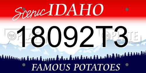 18092T3 Idaho License Plate