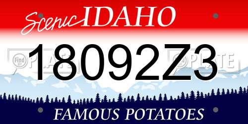 18092Z3 Idaho License Plate