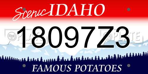 18097Z3 Idaho License Plate