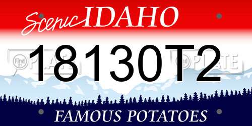 18130T2 Idaho License Plate