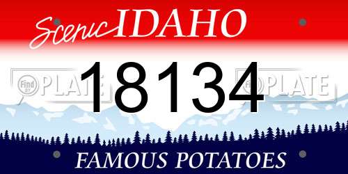 18134 Idaho License Plate