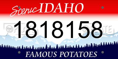 1818158 Idaho License Plate
