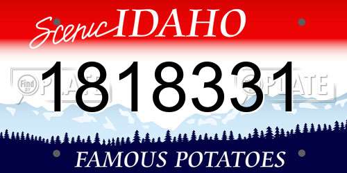 1818331 Idaho License Plate