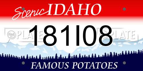 181I08 Idaho License Plate