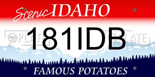 181IDB Idaho License Plate