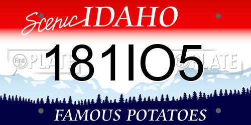 181IO5 Idaho License Plate