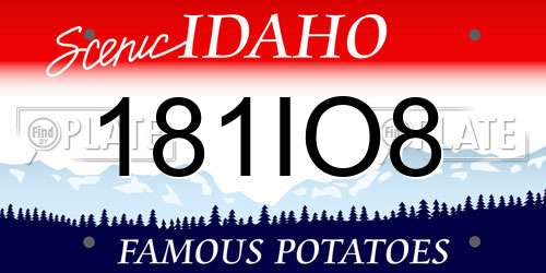 181IO8 Idaho License Plate